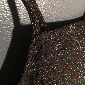 ❗️Black Tank Top w Rainbow Glitter from Forever 21